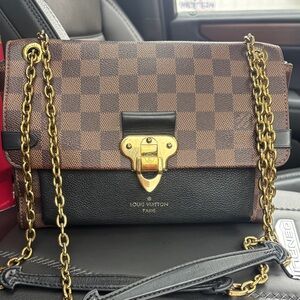 Louis Vuitton Black and Brown Checkered Crossbody Bag